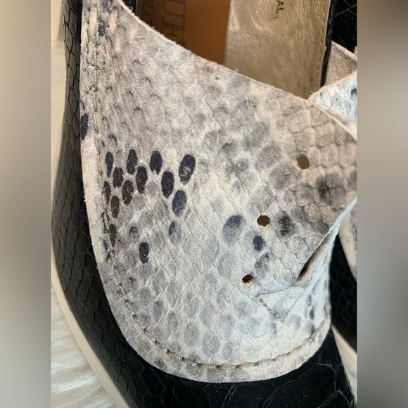 Grottoesque Black and White Snakeskin Slip-On Shoes - Picture 6 of 9